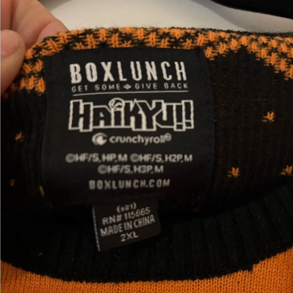 Boxed Lunch 2XL Haikyu Karasuno Crows Chibi Mens Sweater‎